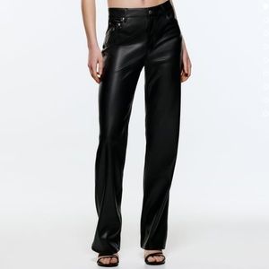 ZARA 90s FULL LENGTH FAUX LEATHER PANTS